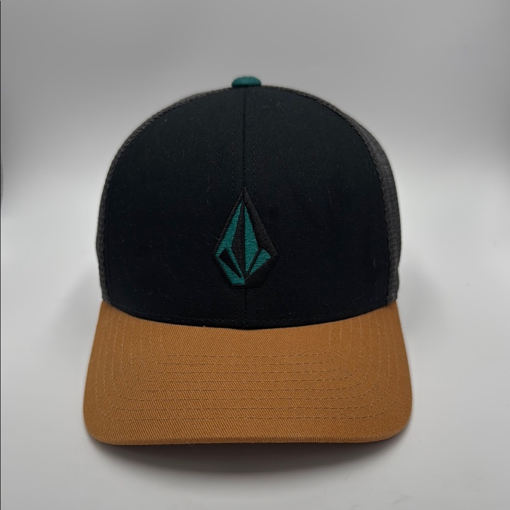 Volcom Black and Tan Cap with Teal Accent One Size